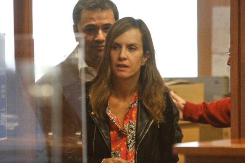 Roberto Saa y Diana Bolocco no pudieron declarar en el Centro de Justicia. Créditos: Agencia Uno.