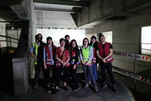 Miembros del colectivo que se adentraron a la estación.