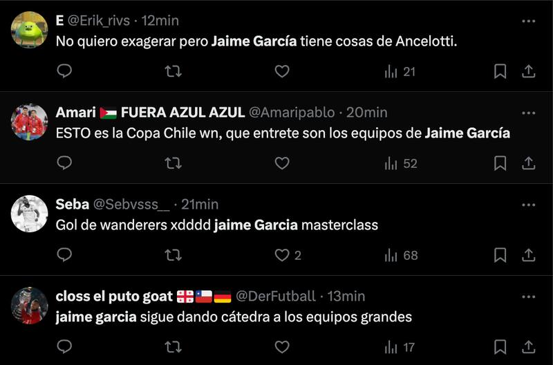 Hinchas alucinan con Jaime García tras el triunfo de Wanderers sobre la UC por Copa Chile.