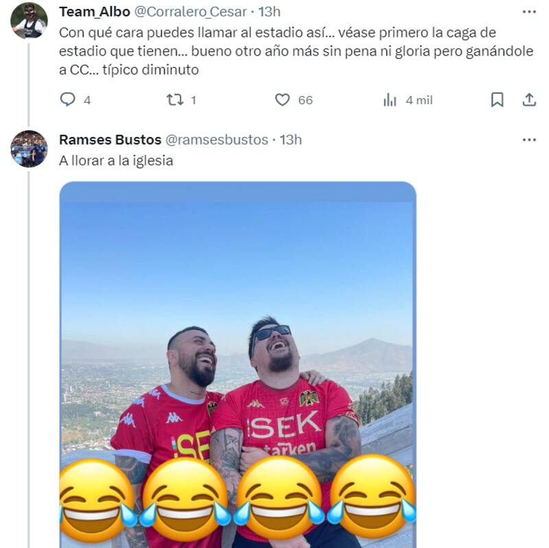 Ramsés Bustos le respondió a uno de los hinchas de Colo Colo en redes sociales