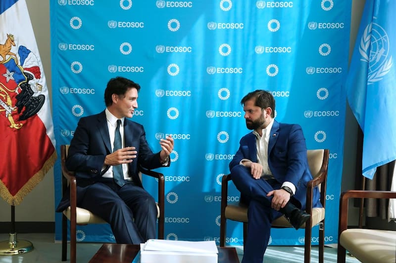 El mandatario chileno además se reunió con el primer ministro de Canadá, Justin Trudeau, y con la Presidenta de Perú, Dina Boluarte.