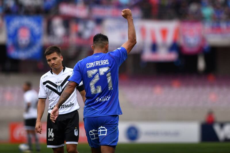El Tucu anotó su primer gol con la camiseta azul en la goleada a Santiago Morning por Copa Chile. Foto: Aton.