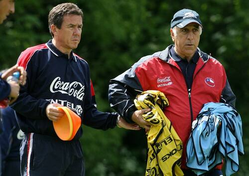 Nelson Acosta junto a Ítalo Traverso, su eterno preparador físico. (Foto: Photosport)