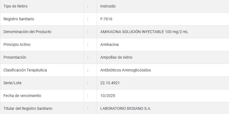 Este es el lote que retiró del mercado el ISP.