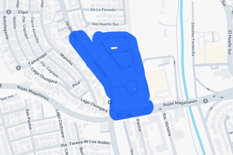 Sector afectado por el corte de luz.