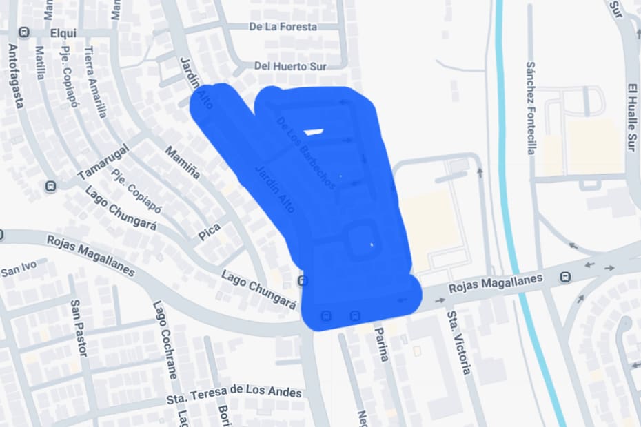 Sector afectado por el corte de luz.
