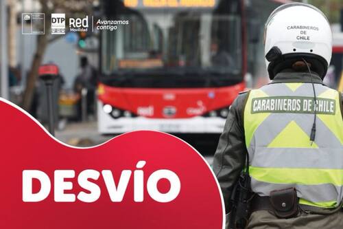 La entidad anunció desvíos en las cercanías del Estadio Nacional.
Créditos: Red Movilidad.