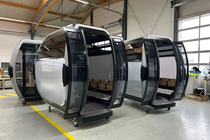 Así serán las cabinas que transportarán a pasajeros que utilicen el servicio aéreo.