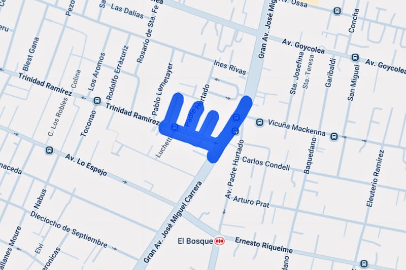 La interrupción se hará cerca de la estación El Bosque. Créditos: Enel.