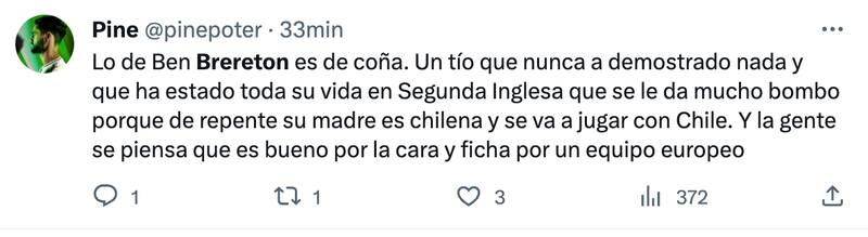 Críticas a Ben Brereton.