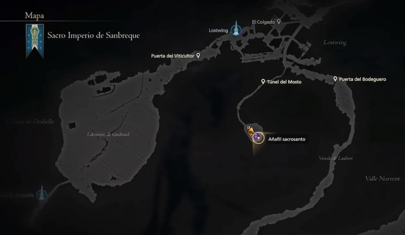 Ubicación Añafil Sacrosanto. Créditos: Square Enix.