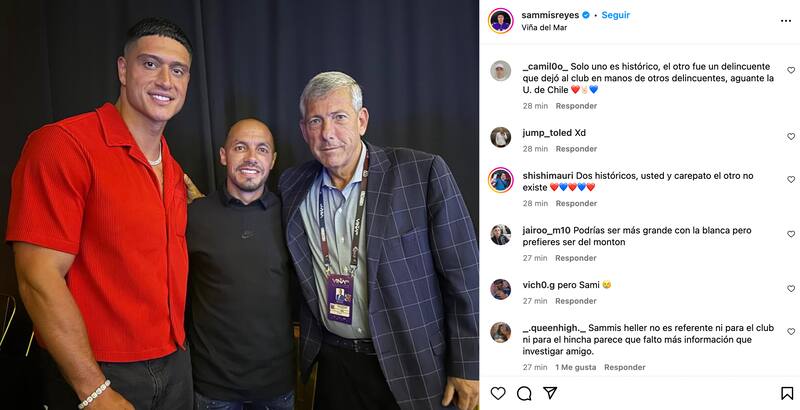 Sammis Reyes se ganó las críticas de los hinchas de la U por una publicación en Instagram.
