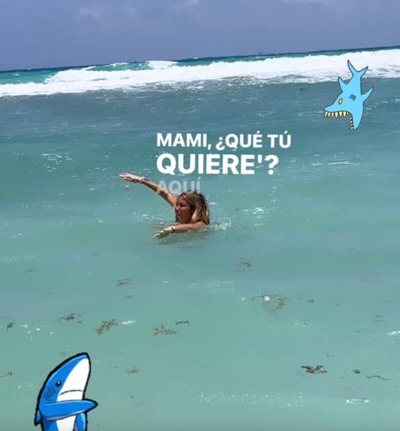 Coté López nadando lejos del tiburón / Créditos: Instagram