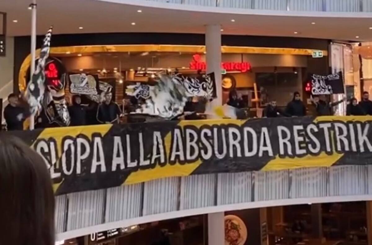 VIDEO: Hinchas suecos protestan por reapertura de malls y restricción de público en los estadios