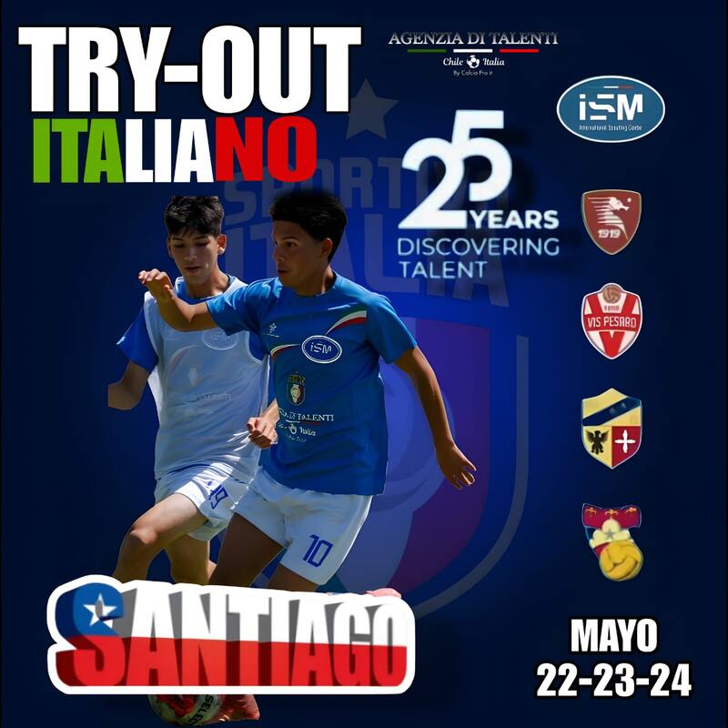 La Salernitana, Gubbio, Pesaro y Fermana realizarán un scouting masivo en Chile. Foto: ISM