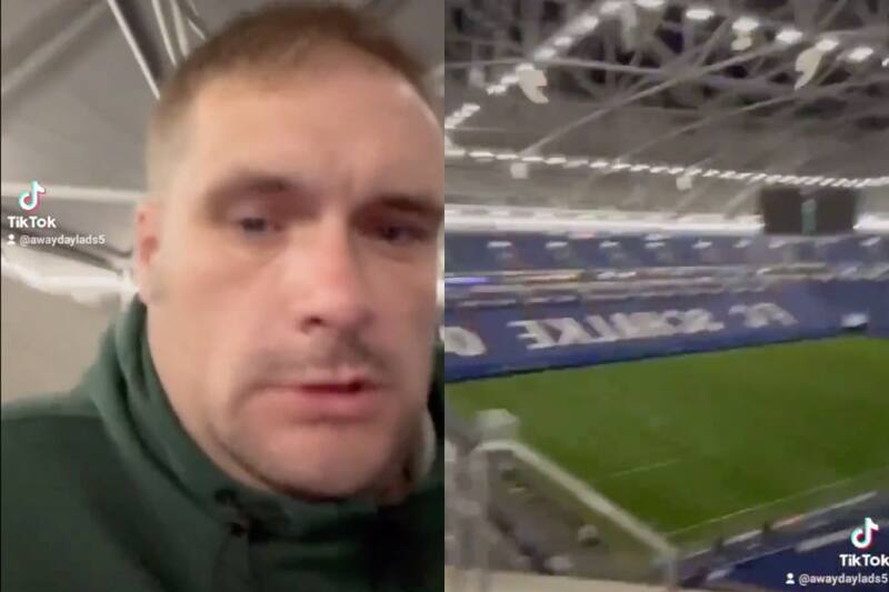 despertó solo en el estadio.