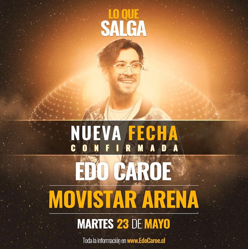 Edo Caroe anuncia su segundo show en Movistar Arena. Créditos: Instagram.