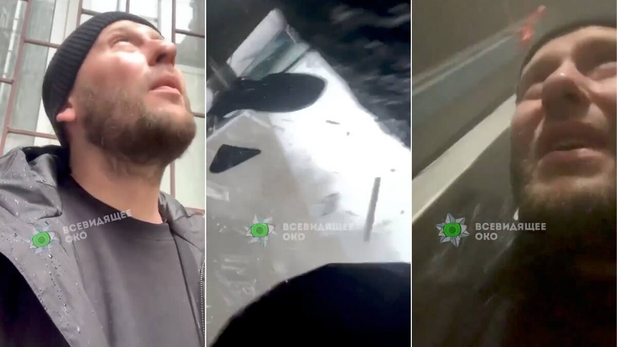 VIDEO | Grababa un video y un misil impactó en su edificio: momentos de shock vivió hombre frente a cámara