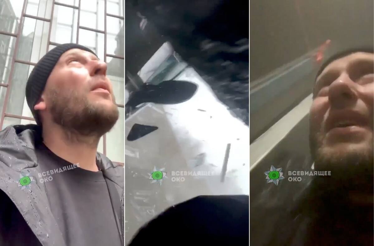 VIDEO | Grababa un video y un misil impactó en su edificio: momentos de shock vivió hombre frente a cámara