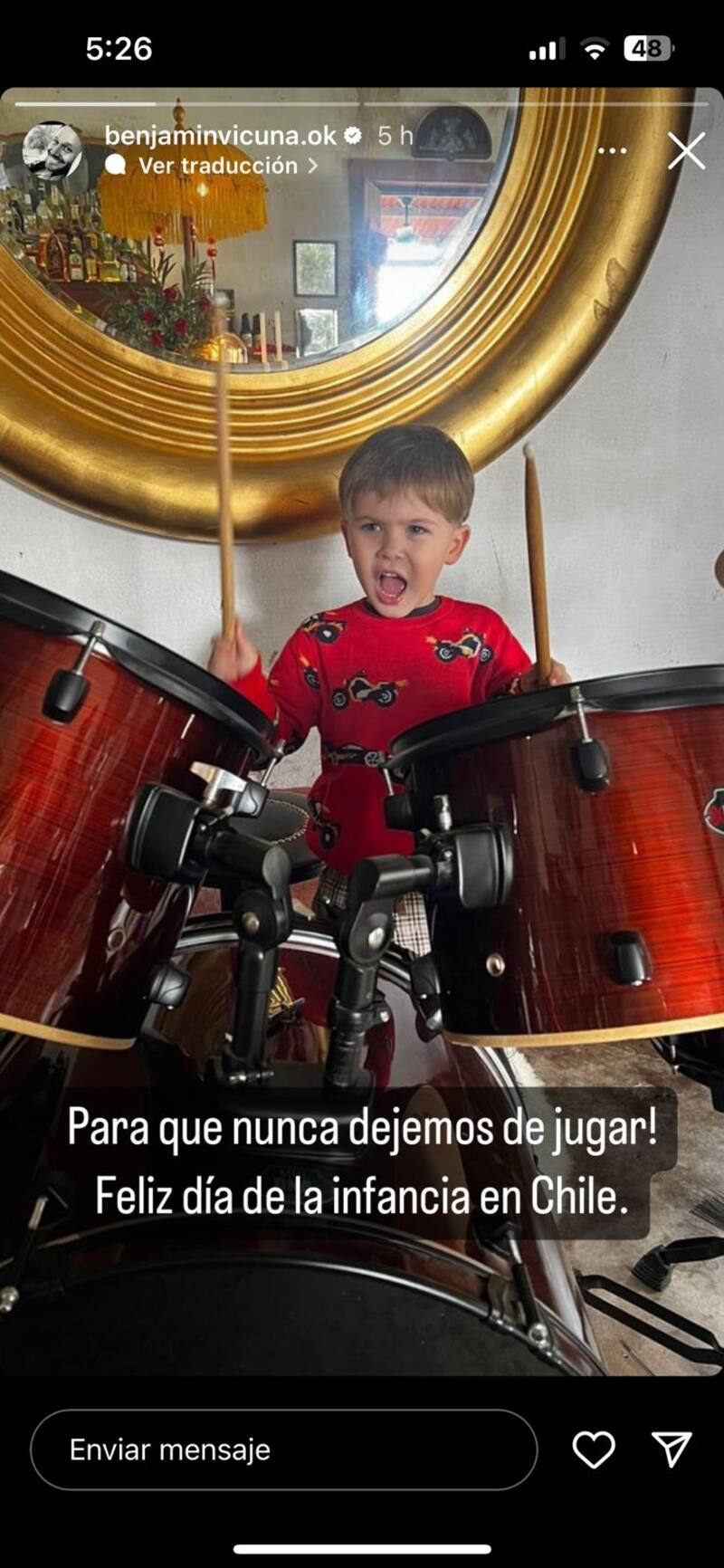 Benjamín Vicuña celebró el Día del Niño.