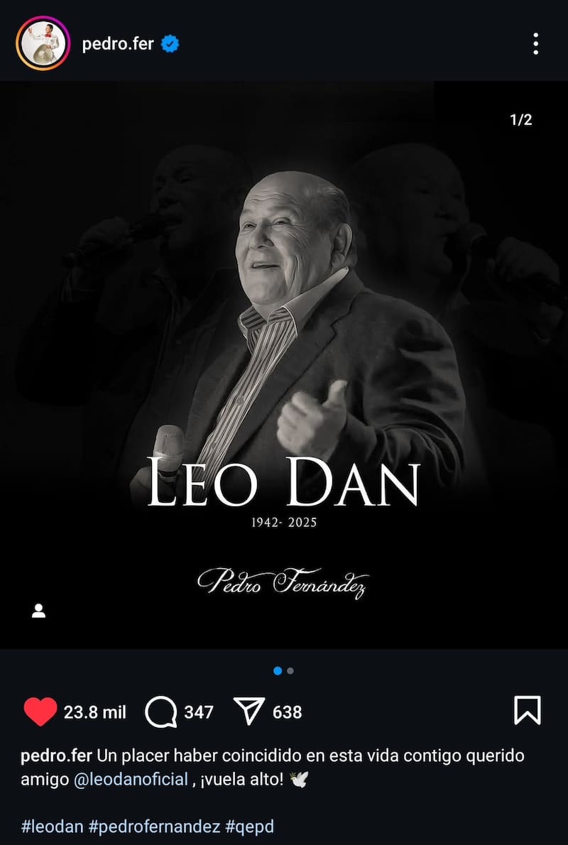 Lamenta la pérdida de Leo Dan