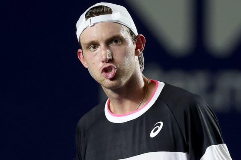 El tenista chileno en los cuartos de final del ATP 250 de Los Cabos. Foto: ATP Tour.