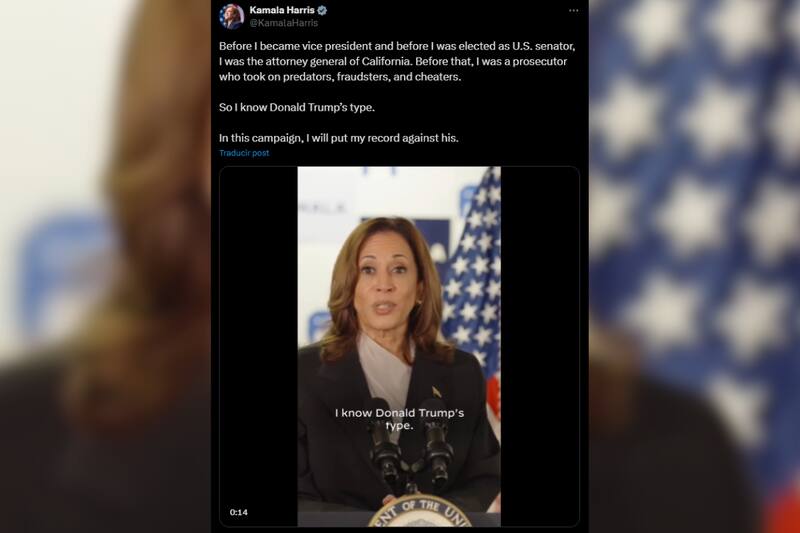 Publicación de la candidata en su cuenta de X.