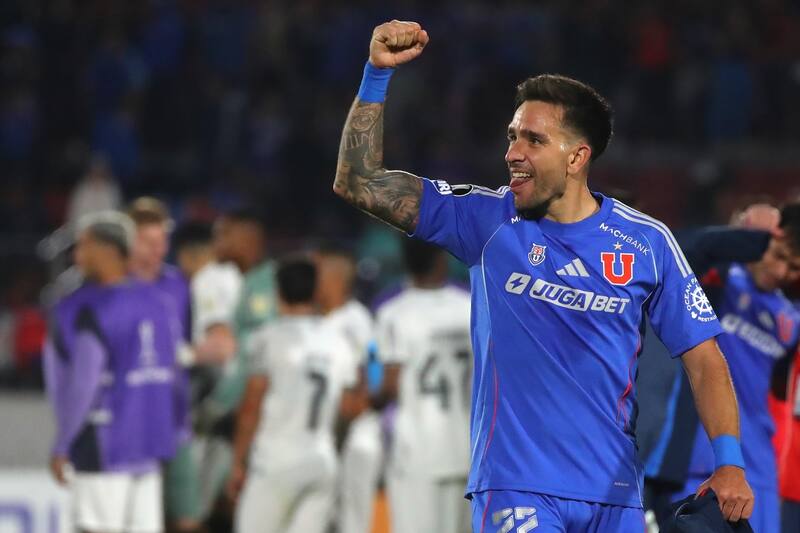 en el triunfo de Universidad de Chile sobre Botafogo en Copa Libertadores. Agencia Aton
