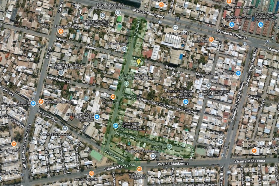 Sector afectado por el corte de agua.