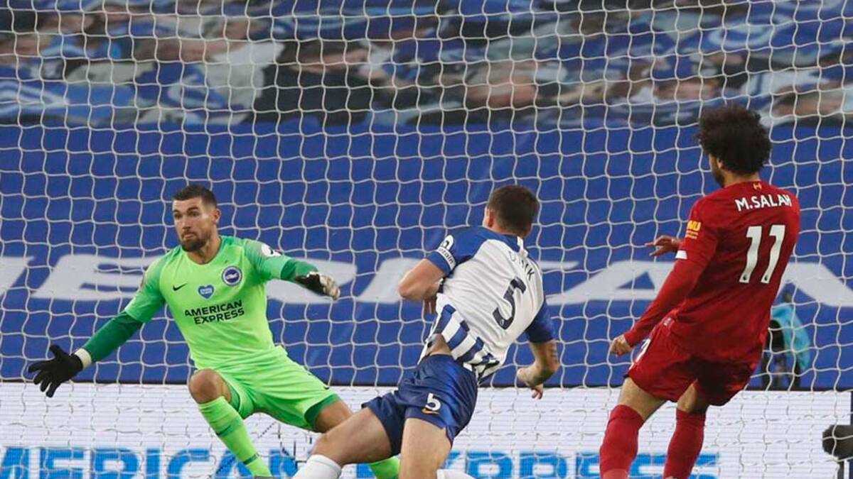 Con goles de Salah y Henderson, Liverpool vence con facilidad a Brighton