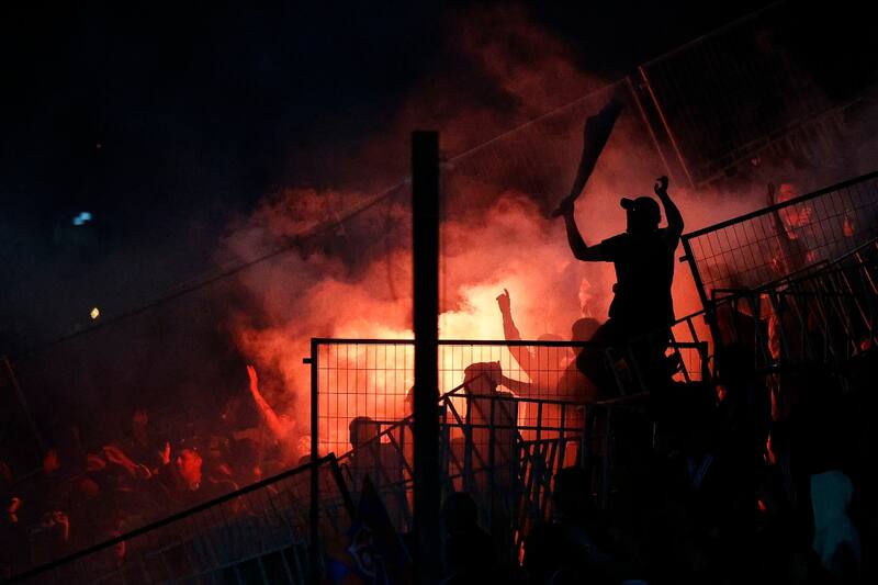 en el partido contra Universidad de Chile.