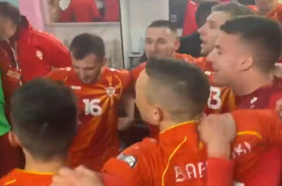 VIDEO| La eufórica celebración de Macedonia del Norte en el camarín tras eliminar a Italia del Mundial