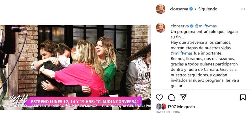 Claudia Conserva se despide de "Milf"