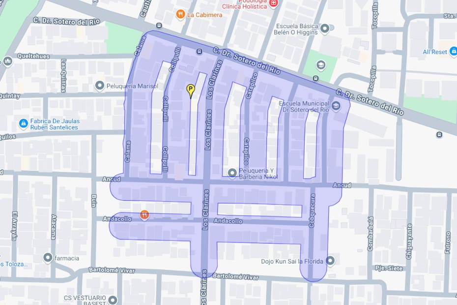 Zona afectada por corte de agua.