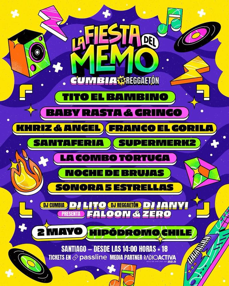 Estos son los artistas que estarán en la celebración. Créditos: @lafiestadelmemo.