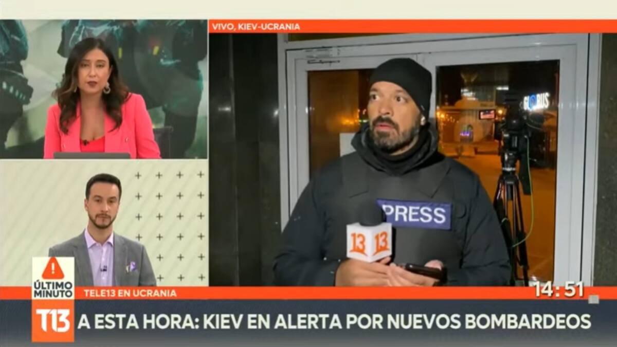 “Tenemos mucha conciencia de la necesidad de informar con seguridad": Alfonso Concha mostró cómo fue trasladado a refugio en Kiev durante despacho en Canal 13