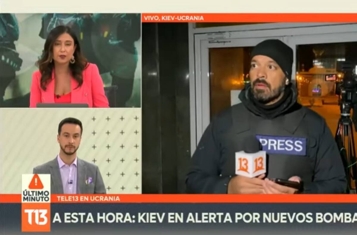 “Tenemos mucha conciencia de la necesidad de informar con seguridad": Alfonso Concha mostró cómo fue trasladado a refugio en Kiev durante despacho en Canal 13