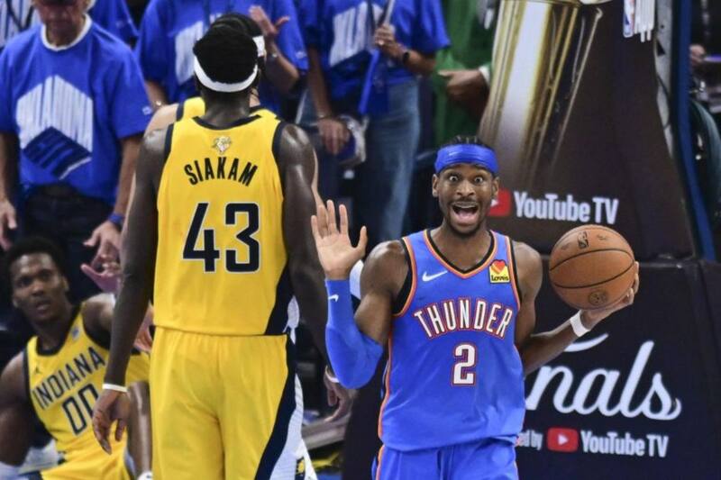 El rostro de alegría de Shai Gilgeous-Alexnander, base del campeón del torneo, Oklahoma City Thunder. Foto: EFE.