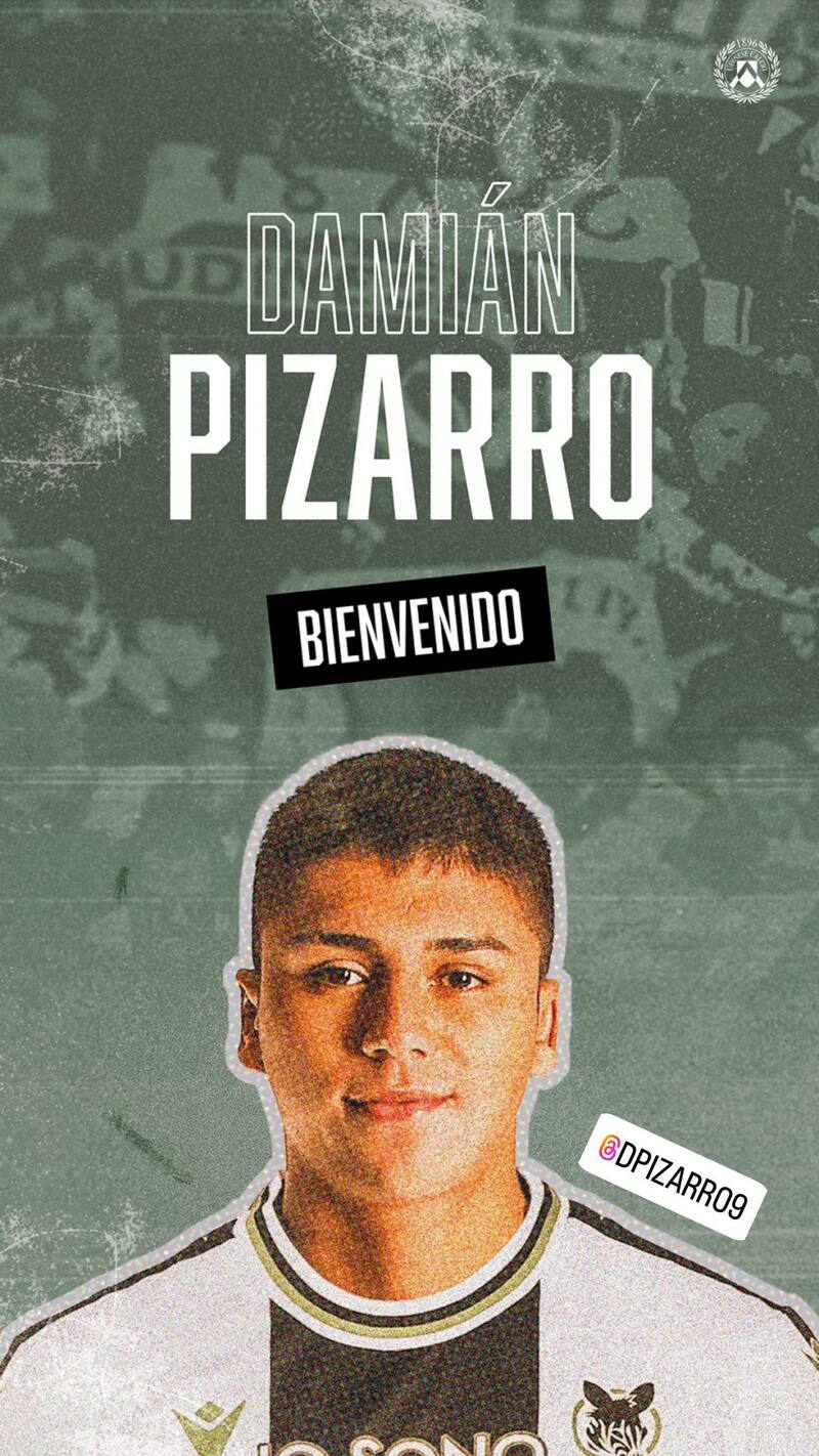 Damián Pizarro fue presentado como nuevo refuerzo de Udinese.