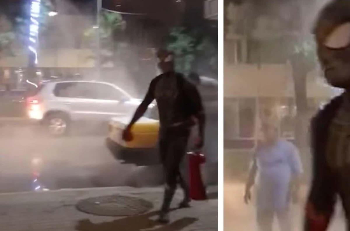 ¿Spider-Man?: Hombre extinguió un incendio y evitó una explosión vestido del superhéroe