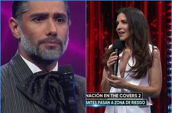 "¿Por qué lo dices justo cuando estoy yo?": Miguel Garcés recriminó a Karla Constant por particular comentario tras su presentación en "The Covers 2"