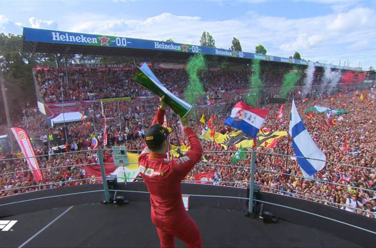 El momento en que Charles Leclerc se quedó con el Gran Premio de Italia