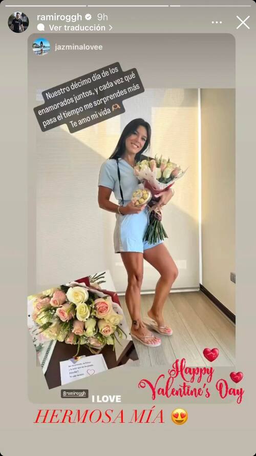 Historia de Instagram de Ramiro González en el Día de los Enamorados.