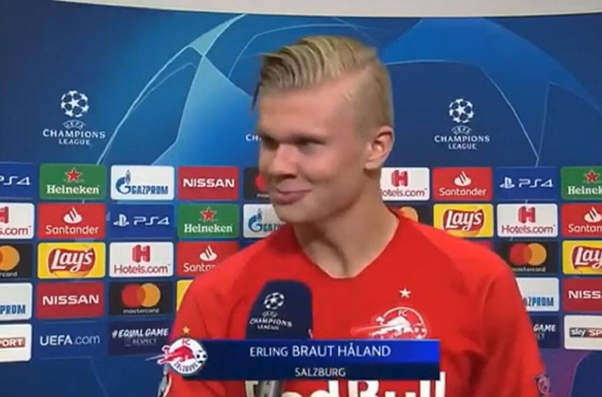 Reacciones de Erling Haaland a las entrevistas post partido se vuelven virales