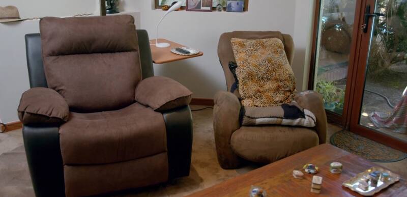 Parte de su living. Créditos: Canal 13.