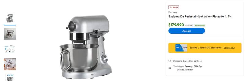 Esta batidor de pedestal está con un 48% OFF.