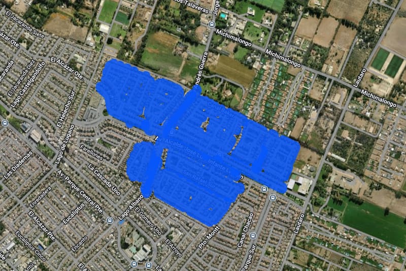 Sector afectado por el corte de luz.