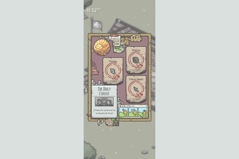 Cada día habrá distintos peces que te entregarán zanahorias gratis.