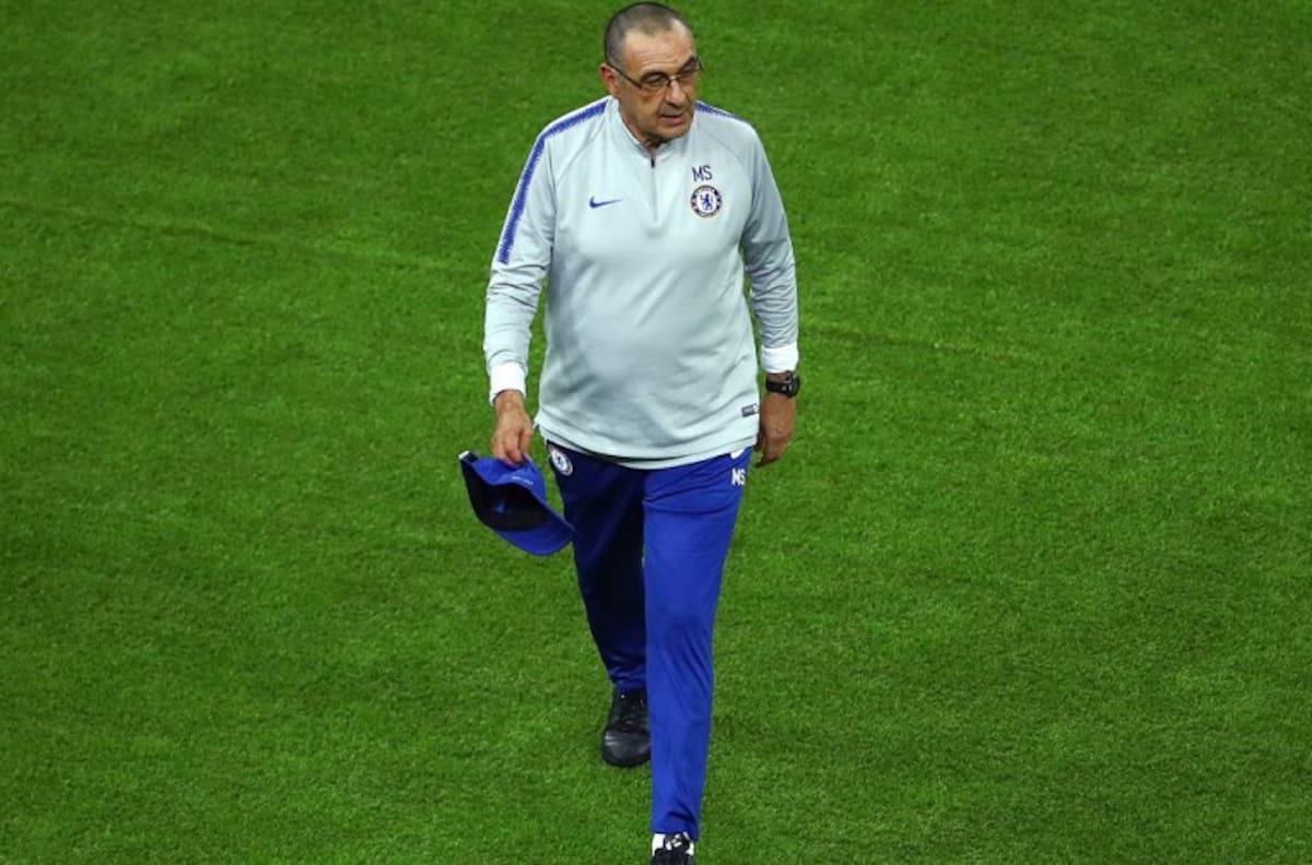 Sarri furioso en la previa de la final de la Europa League por discusión entre Gonzalo Higuaín y David Luiz