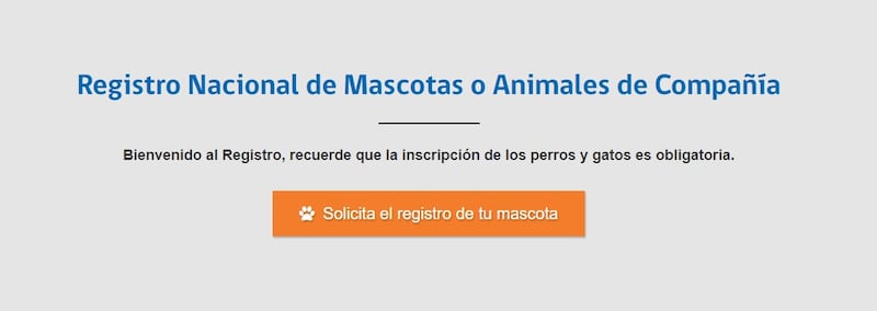 Registro Nacional de Mascotas.